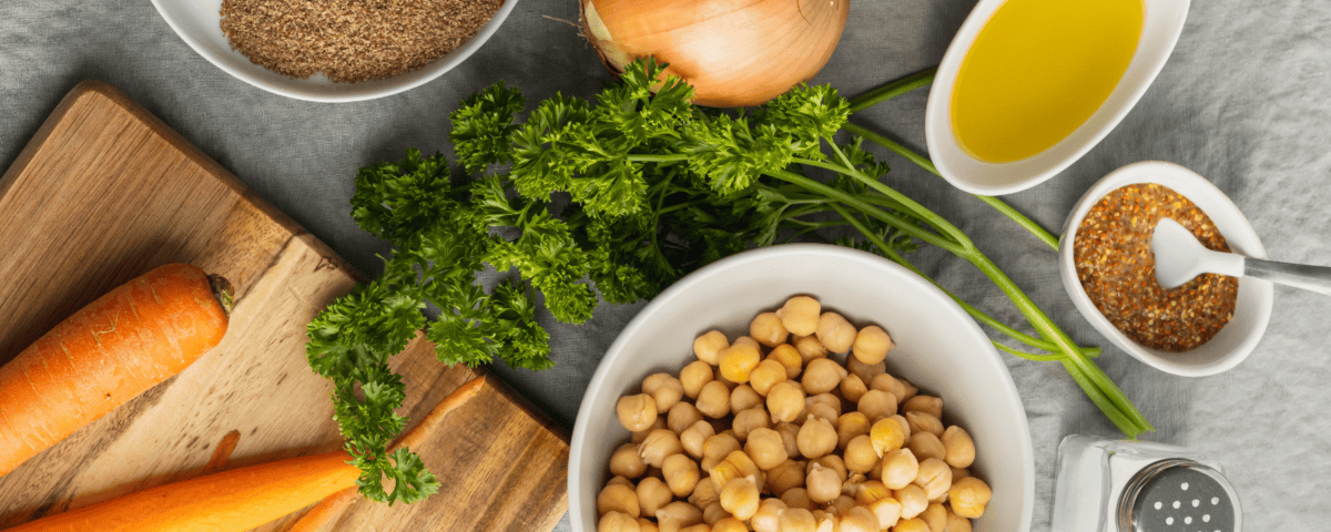 Chickpeas, carrots, onions, and more natural ingredients make this a premium snack arranged beautifully on a table. | Emping SG