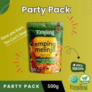 500g Emping So Good Melinjo Crisps, lime leaf flavour—vegan, halal, 100% natural—by Emping So Good. | Emping SG